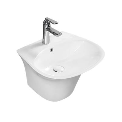 China Factory Supply Modern Single Hole Ceramic Wall Hung Basin Bathroom Sink for sale