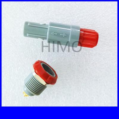 China verified supplier wholesale red color double key 10 pin lemo self-latching plastic connector M14 solder type for sale