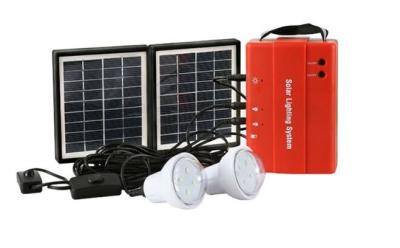 China popular off-grid area rechargeable 4W DIY solar lighting kits with 2 led light power bank solar charger controller for sale