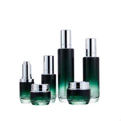 China Beautiful 30ml personal care dropper bottle 40ml 100ml 120ml luxury glass face serum cosmetic packaging with silver pump cap for sale