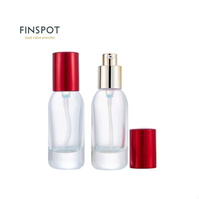 China New Design Luxury Serum Pump 30ml 1oz Glass Round Bottle With Pump for sale