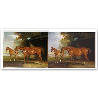 China Environmental Materials Classic Famous Animal Horses Oil Painting On Canvas for sale