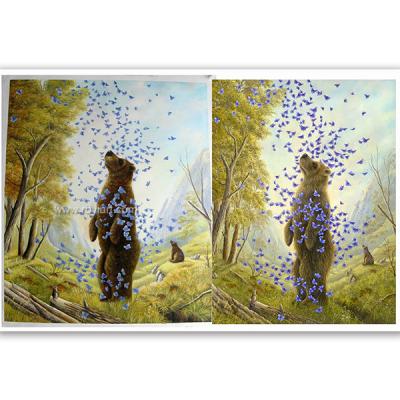 China Environmental Materials Wholesale Beautiful Animals Support And Decorative Butterfly Oil Paintings On Canvas for sale