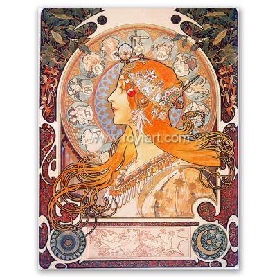 China Environmental Materials The Zodiac Reproduction Art Painting by Alphonse Maria Mucha for sale