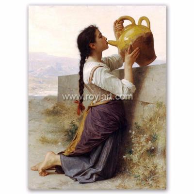 China Environmental Materials Oil Painting Reproduction On Canvas Thirst 1886 By William Adolphe Bouguereau for sale