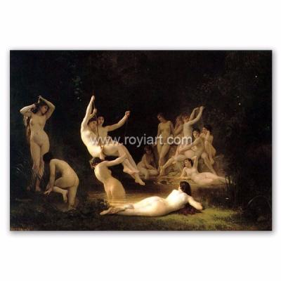 China Environmental Materials Oil Painting Reproduction On Canvas The Nymphaeum 1878 By William Adolphe Bouguereau for sale