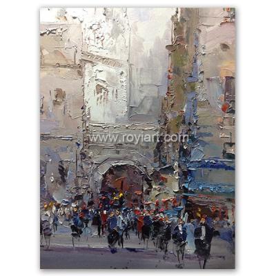 China Environmental Materials Shanghai Streetscape Canvas Art Painting By Original for sale