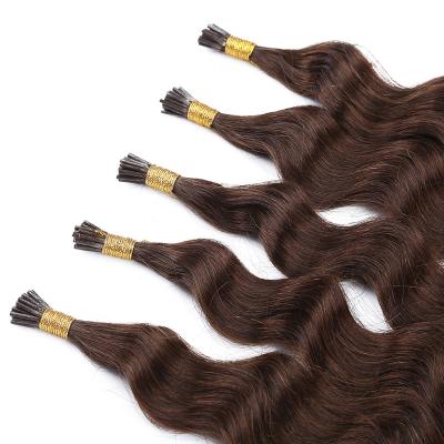 China Russian Thick Curly Curl Ends Straight I Tip Hair Extensions for sale