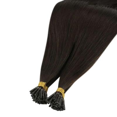 China Fasimei Silky Straight Keratin Hair Dark Wave Color I Tip Hair Extensions Russian Hair for sale