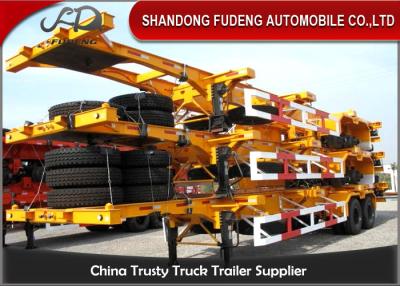 China 40 Feet Flatbed Skeleton Shipping Container Trailer Mechanical / Air Suspension for sale