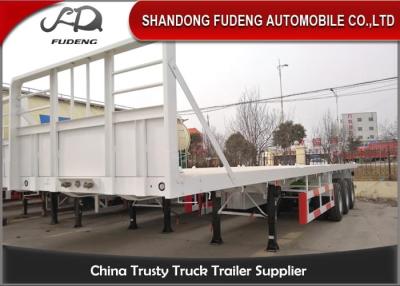 China Acero de carbono 3 árboles 40 pies 45 pies de Lowboy de transporte plano del remolque 60 toneladas en venta