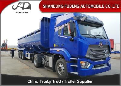 China Achsen des Transport-Sand-Stein-Kohlen-Dump-Anhänger-LKW-3 80 Tonnen in Blauem und in Rotem zu verkaufen