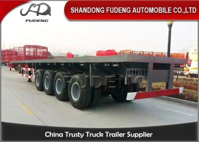 China Suspensión mecánica 4 Axle Flatbed remolque del envase de 20 pies en venta