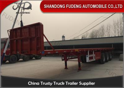 China Árboles 50 Ton Semi Flatbed Container Trailer de Q345B 3 en venta