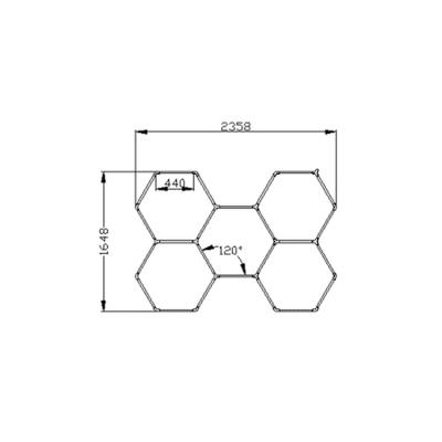 China Easy Installation Factory Direct Ceiling Car Repair Shop Garage Light Led Hex Parking Lot Ceiling Lamp for sale