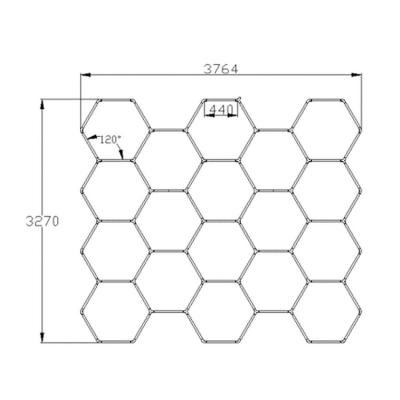 China Chinese showroom supplier 18hex car parking ceiling car repair shop led hexagonal garage light for sale