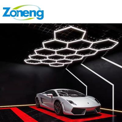 China Custom Hexagonal Showroom High Lumen Lamp Ceiling Light Car Workshop Light Led Detailing Light for sale