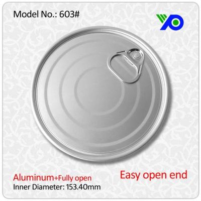 China Factory Non Refillable 153.4 mm 603 Aluminum Or Tinplate Easy Open Ends For Food Packaging for sale