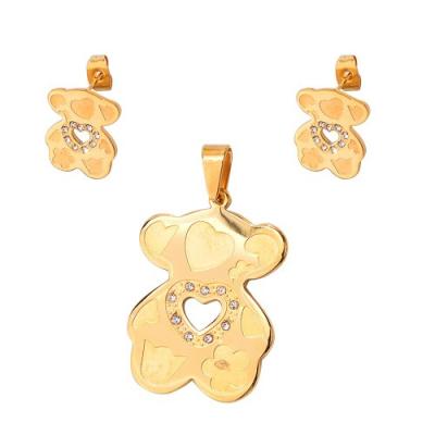 China High Quality YAZKY XOXO Necklace Set Jewelry Set 18K Gold Teddy Bear Jewelry Women Jewelery for sale