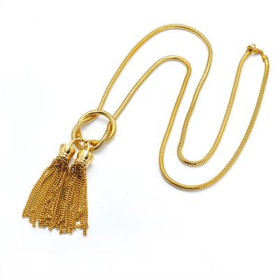 China FASHIONABLE American Simple Women Long Necklaces African Tassel Sweater Chains Charm for sale