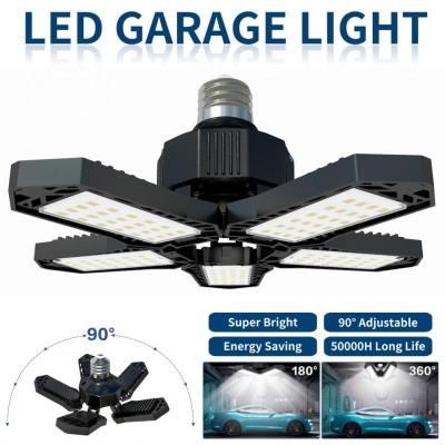 China Light Deformable Adjustable 6 Panel Led Lamp E27/E26 LED Garage Ceiling Light Industrial LED Garage Lights For Home Garage Workshop for sale