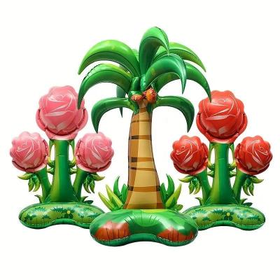 China Eco-friendly Green Coconut Tree Leaf Balloons for Hawaiian Tropical Party for sale