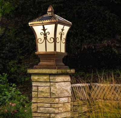 China Garden Hotop Decorative Outdoor Waterproof Lawn Garden Model Lantern High Power Solar Led Pillar Lights Beautiful for sale