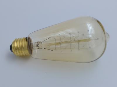 China 40 Watt 60 Watt Antique Edison Lamp Bulb ST64 E27 / E26 3000 Hours for sale