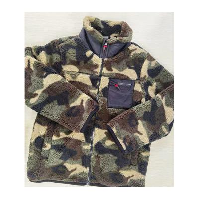 China Custom High Quality Kids Winter Sherpa Anti-wrinkle Polyester Camouflage Jacket for sale