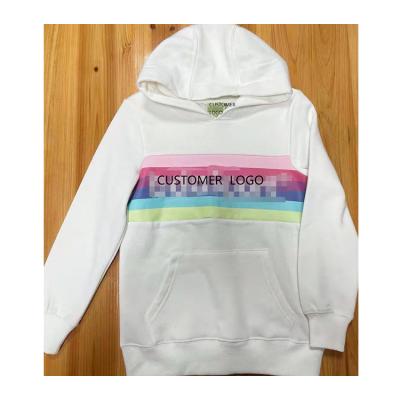 China Breathable Cotton Rainbow Netting Winter Kids Clothes Panel Hoodie for sale