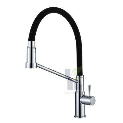 China Pull Out Spray Deck Mounted Solid Brass Kitchen Pull-Down Single Cold Water Faucet Kitchen Faucet For Southeast Asia South America for sale