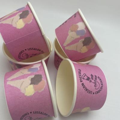 China Factory Custom Paper Disposable Printed Container Dessert Single Wall Cup For Ice Cream for sale