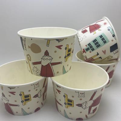 China Custom Printed Paper Christmas Cardboard Ice Cream Container Paper Cups For Sale for sale