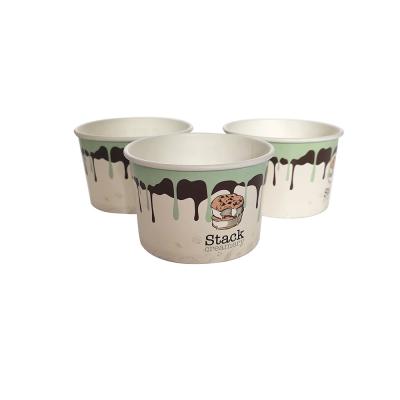 China Biodegradable Disposable Custom Printing Ice Cream Tubs Line PE Ice Cream Paper Cups for sale