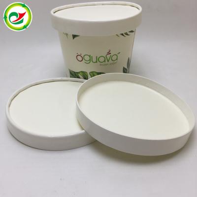 China Logo Printed Disposable Ice Cream Cup Paper Moisture Proof Lid for sale