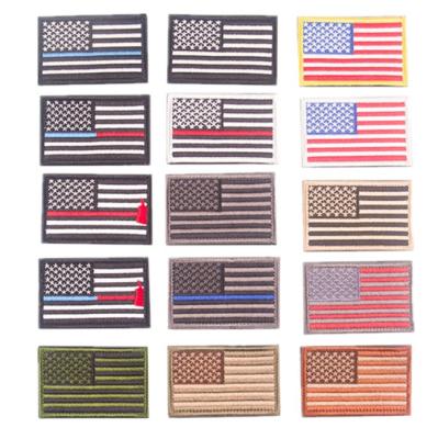 China Thread American Flag Patch Embroidered USA Patriotic Military Tactical Patches Iron-on or Sew to Any Garment BORY-S17 for sale