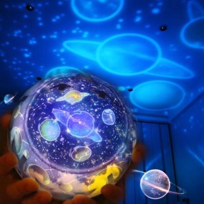 China Modern Colorful Light Starry Planet Night Sky Projector Earth Universe LED Magic Lamp Rotate Star Kids Baby Christmas Flashing Gift for sale