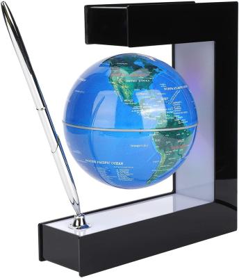 China Residential E Shape LED Globe Earth World Map Globes Creative Magnetic Floating Rotating Levitating Home Decoration for sale