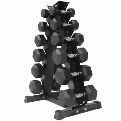 China Safe and stable high quality steel pipe 5 pair 2 3 4 row dumbbell rack for sale