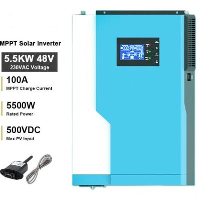 China Solar Power System Home 5500w 48v hybrid solar inverter with MPPT for solar power system for home and government for sale