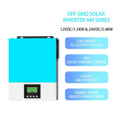 China Solar Power System Home MPPT solar inverter 1500w 2400w off grid solar inverter support lithuimion battery for sale