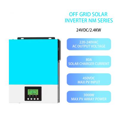 China Solar Power System Home 2400w Off-Grid Solar Inverter Hybrid 2.4KW Pure Sine Wave MPPT Inverter Solar Charger for sale