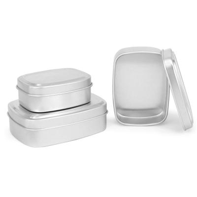 China Cosmetic Rectangular Metal Tins Small Containers Metal Candle Tins For Cosmetic Candles Gel Crafts for sale