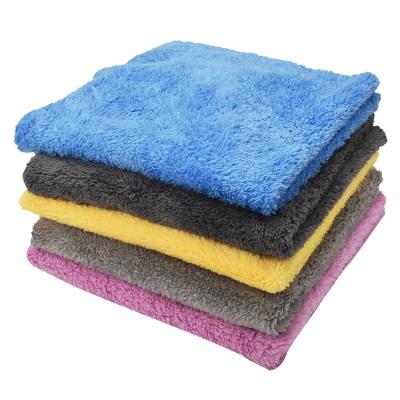 China Strong Water Absorption 500GSM Microfiber Drying Towel Edgeless Microfiber Plush Towel For Car,House,Kitchen Cleaning for sale