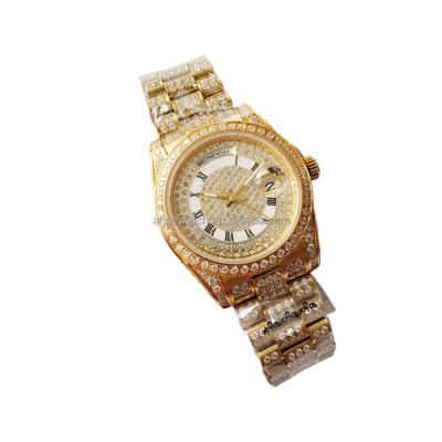 China Diamond Mechanical 37mm Automatic Date Release Top Luxury Iced Out Date Brand 904L Clock 904L Ladies Watches for sale