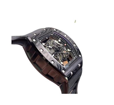 China New 055 Cavity RM Watch Waterproof Color Rubber Strap Carbon Fiber Watches 7750 Movement Mechanical Wristwatches for sale