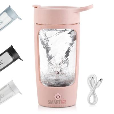 China Pink 650ml Viable Electric Protein Shaker Bottle Blender Mixer Ready To Ship Vendors for sale