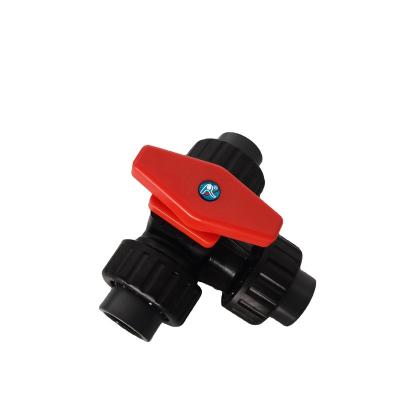 China General DN80 Hard Sealing Ceramic Core Manual UPVC Three Way Ball Valve for sale