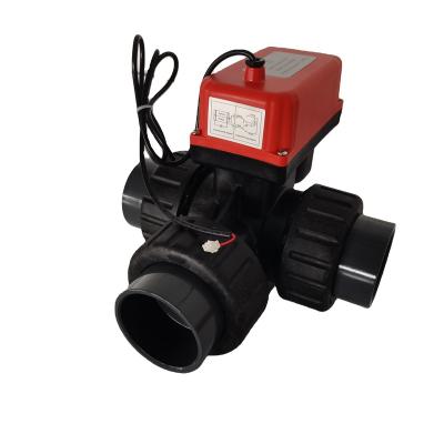 China General UPVC Ceramic Core Glue Hard Sealing Two-Wire Control Three-Way Ball Valve for sale