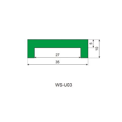 China Food Conveyor System Clamping Profiles WS-U03 UHMW Wear Strip HDPE UHMW-PE Plastic Chain Guide U Type 1000 Rails For Conveyor for sale